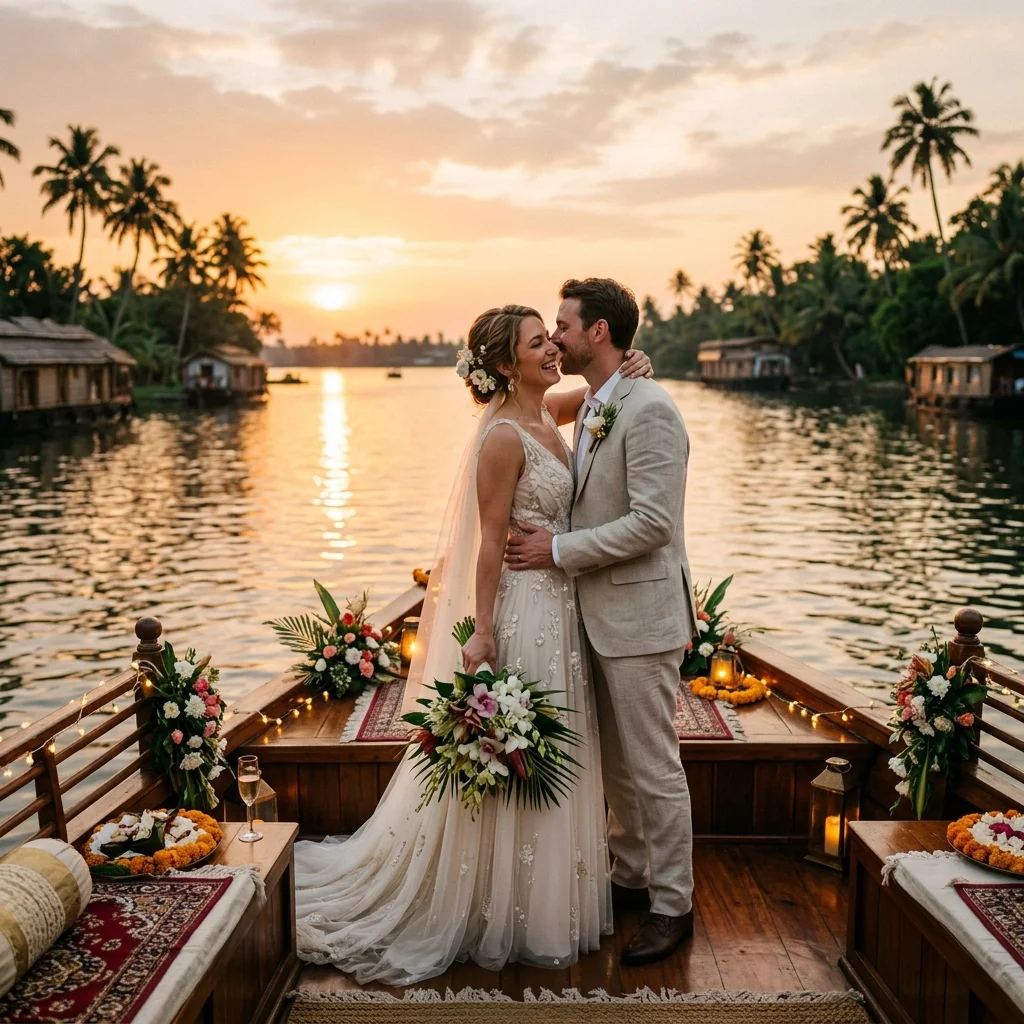 Hindu wedding couple in Kerala